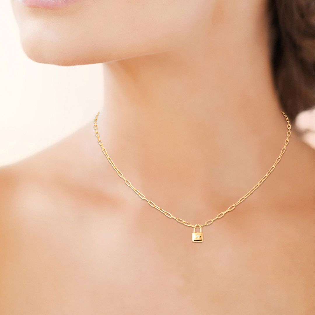 Halskette Kette gold Schloßanhänger Lara