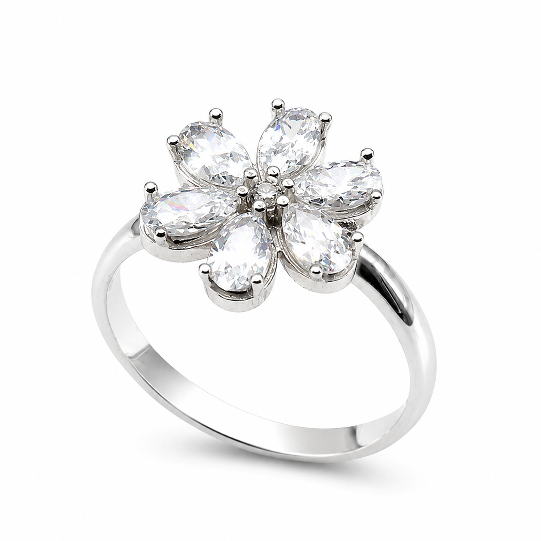 FLEUR Blütenring – 925er Silber mit Zirkonia