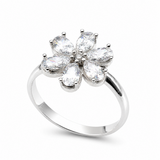 FLEUR Blütenring – 925er Silber mit Zirkonia