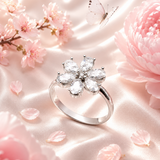 FLEUR Blütenring – 925er Silber mit Zirkonia