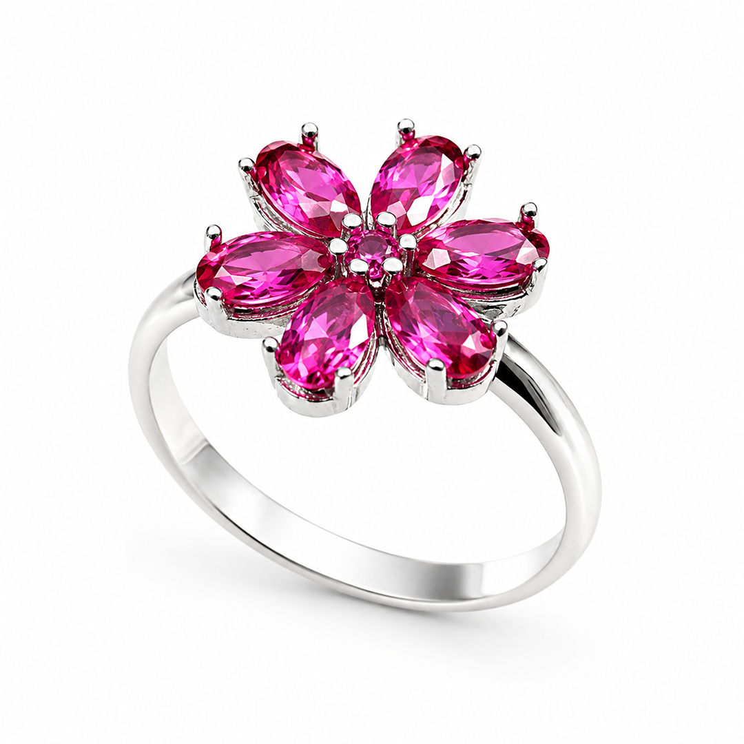FLEUR Blütenring – 925er Silber mit Zirkonia