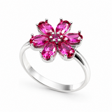 FLEUR Blütenring – 925er Silber mit Zirkonia