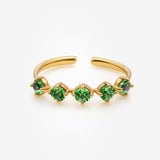 LAXOBU Ring mit Edelsteinen - Peridot