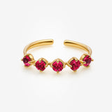 LAXOBU Ring mit Edelsteinen - Rubellit