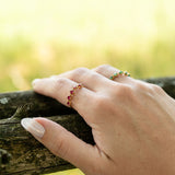 LAXOBU Ring mit Edelsteinen - Rubellit