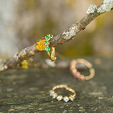 LAXOBU Ring mit Edelsteinen - Peridot