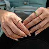 LAXOBU Ring mit Edelsteinen - Peridot