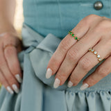 LAXOBU Ring mit Edelsteinen - Peridot